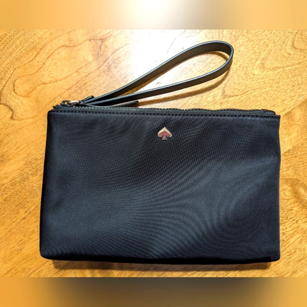 Kate Spade Medium Double Zip Wristlet Black Nylon